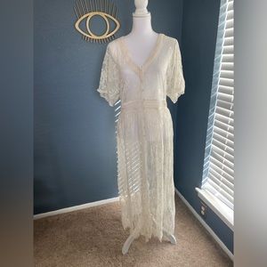 H&M Lace Button Down Cottagecore Over Dress